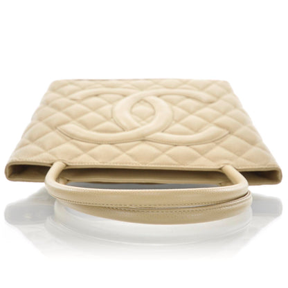 Chanel Caviar Quilted Medallion Tote Beige 5 of 9