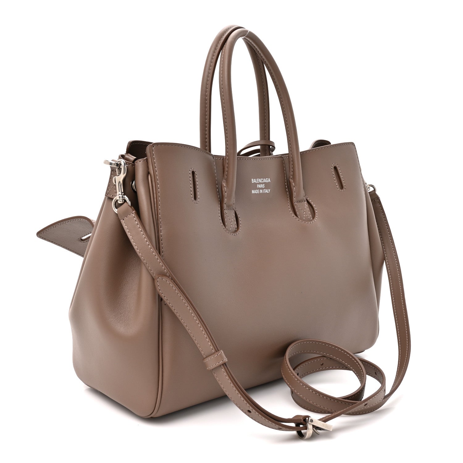 Balenciaga Smooth Calfskin Small Bel Air Carry All Bag Taupe 2 of 8