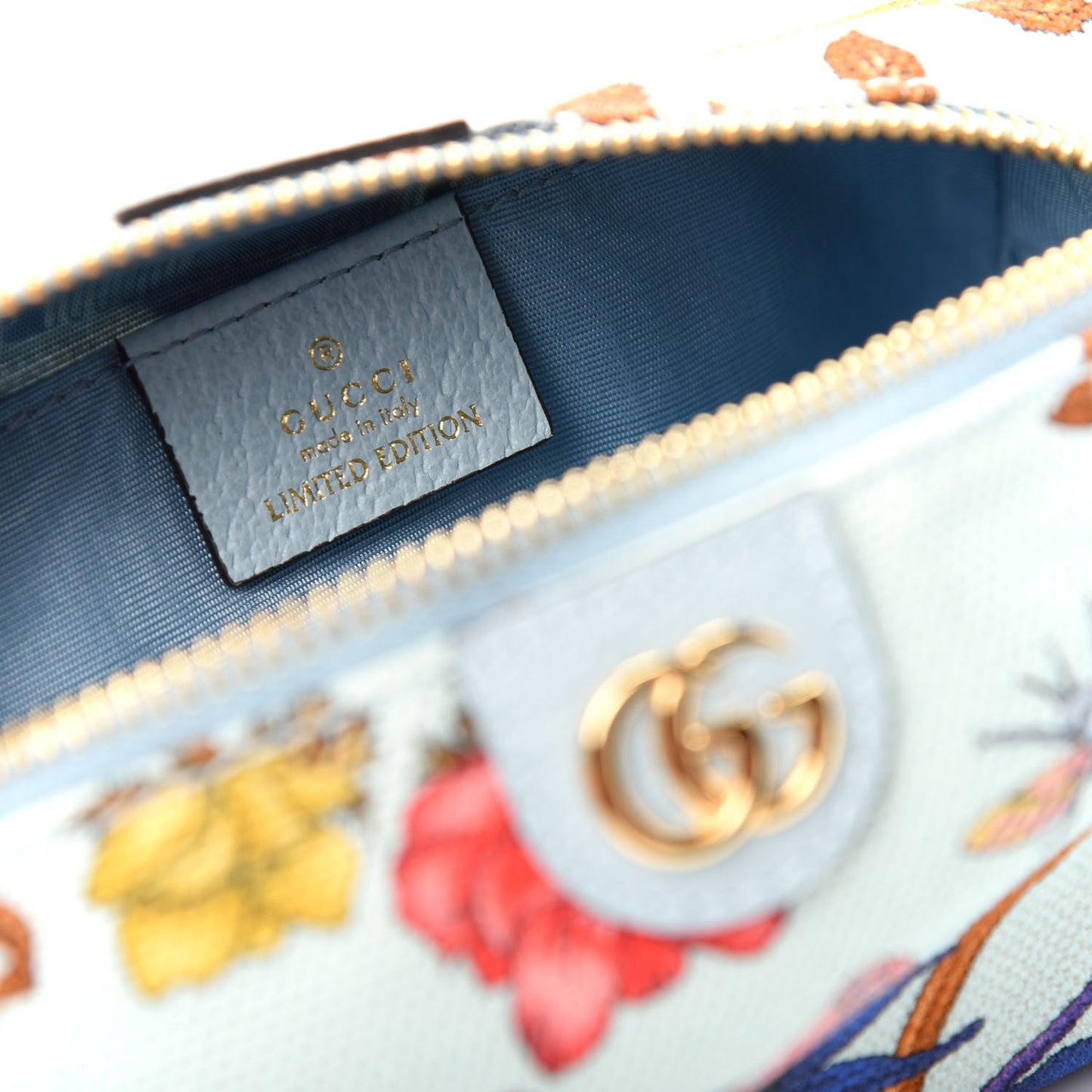 Canvas Flora GG Marmont Pouch Cosmetic Case Multicolor