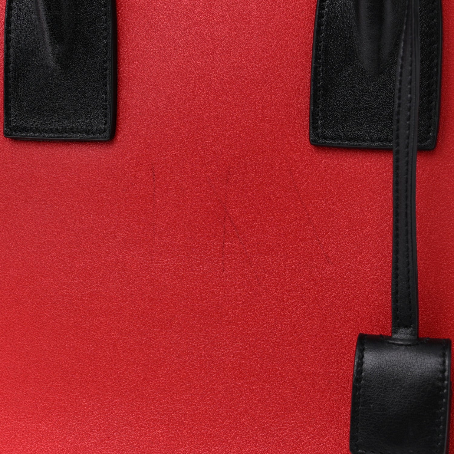 Saint Laurent SAINT LAURENT Calfskin Bi-Color Nano Sac De Jour Red Black 14 of 21