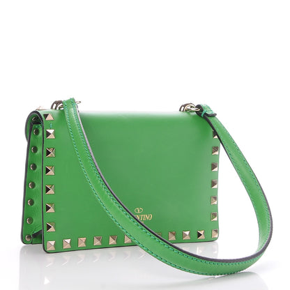 Valentino Garavani Vitello Mini Rockstud Shoulder Flap Bag Green 3 of 7