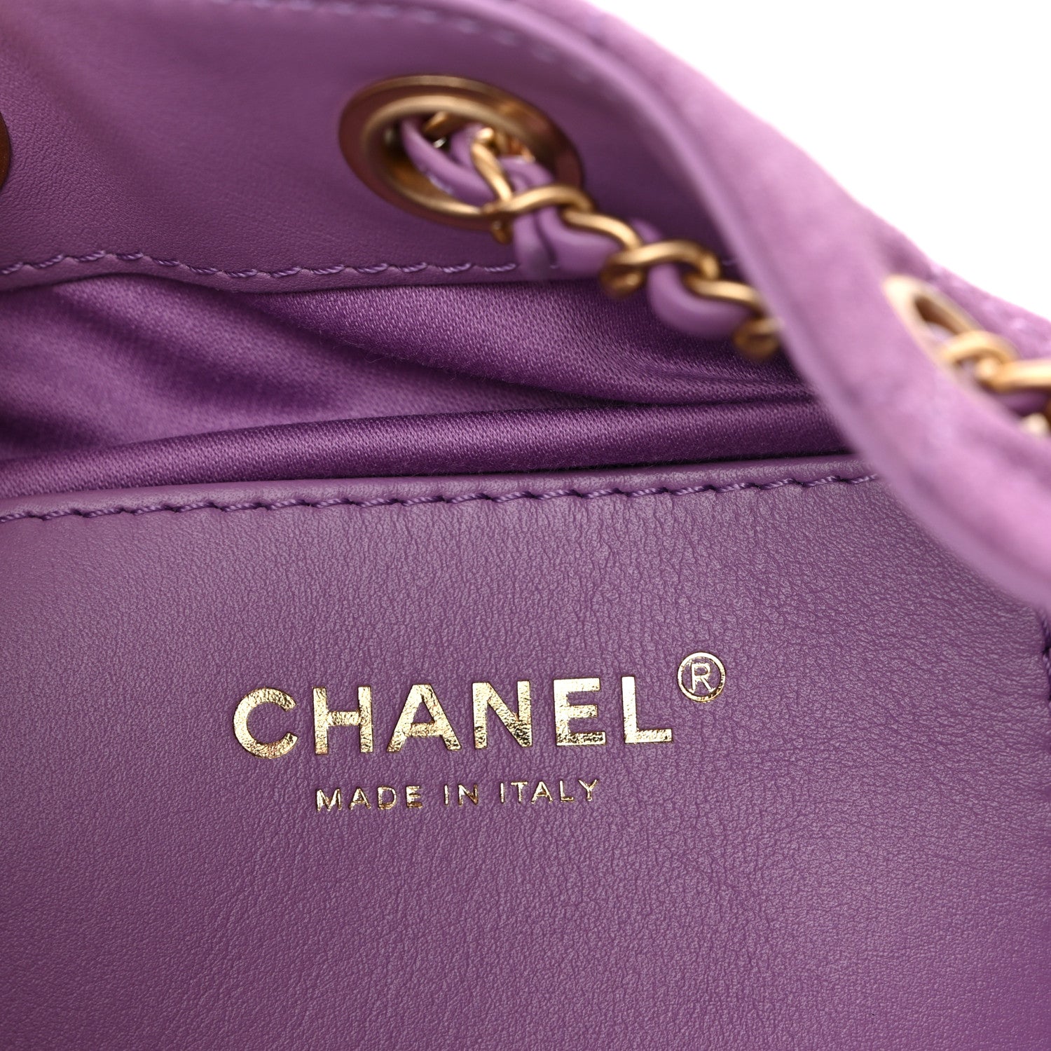 Chanel Suede Quilted Mini Chanel 25 Handbag Purple 6 of 11