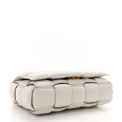 Bottega Veneta Lambskin Maxi Intreccio Padded Chain Cassette Crossbody Bag White 4 of 11