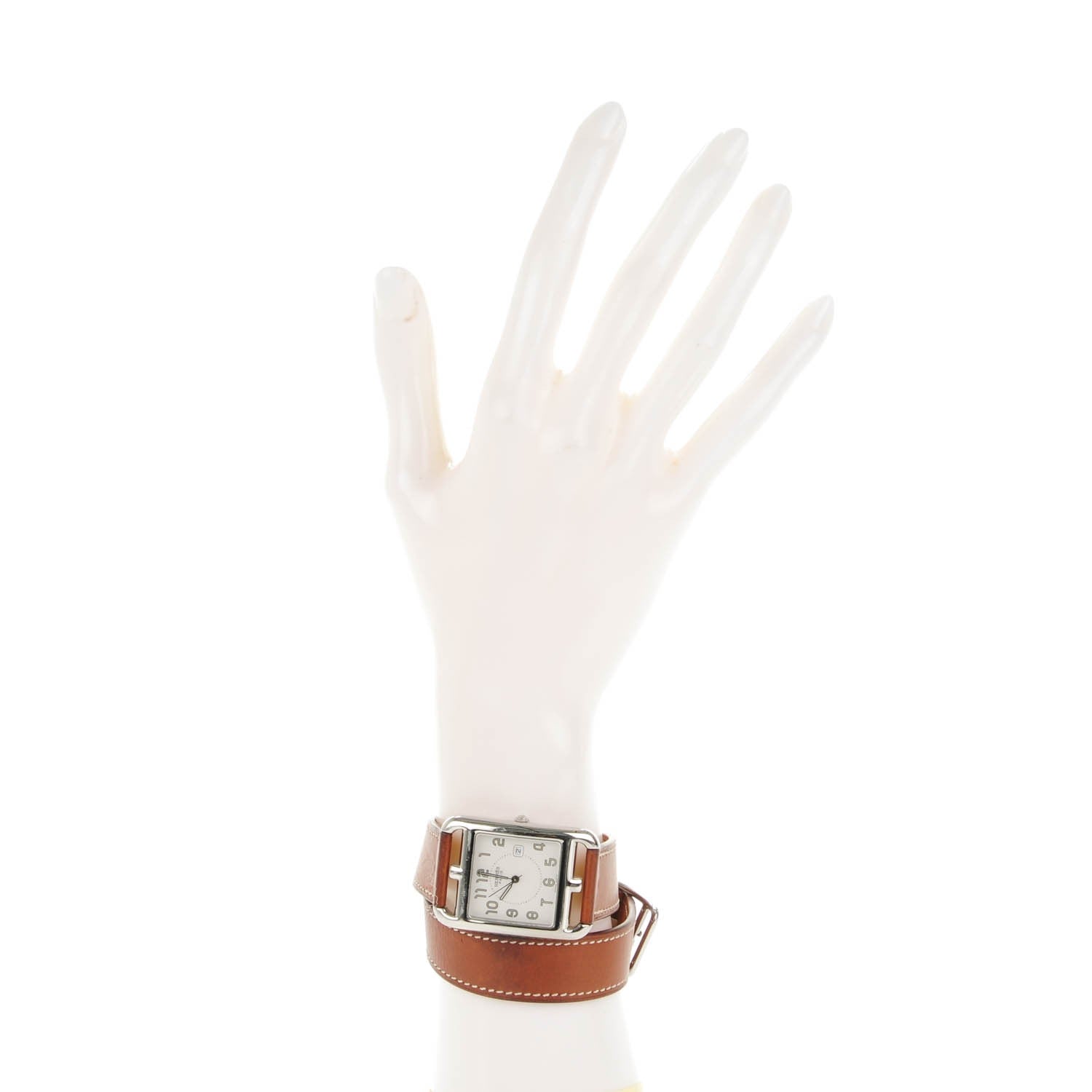 Hermes Stainless Steel Barenia 29mm Cape Cod Double Tour Quartz Watch Fauve 2 of 7