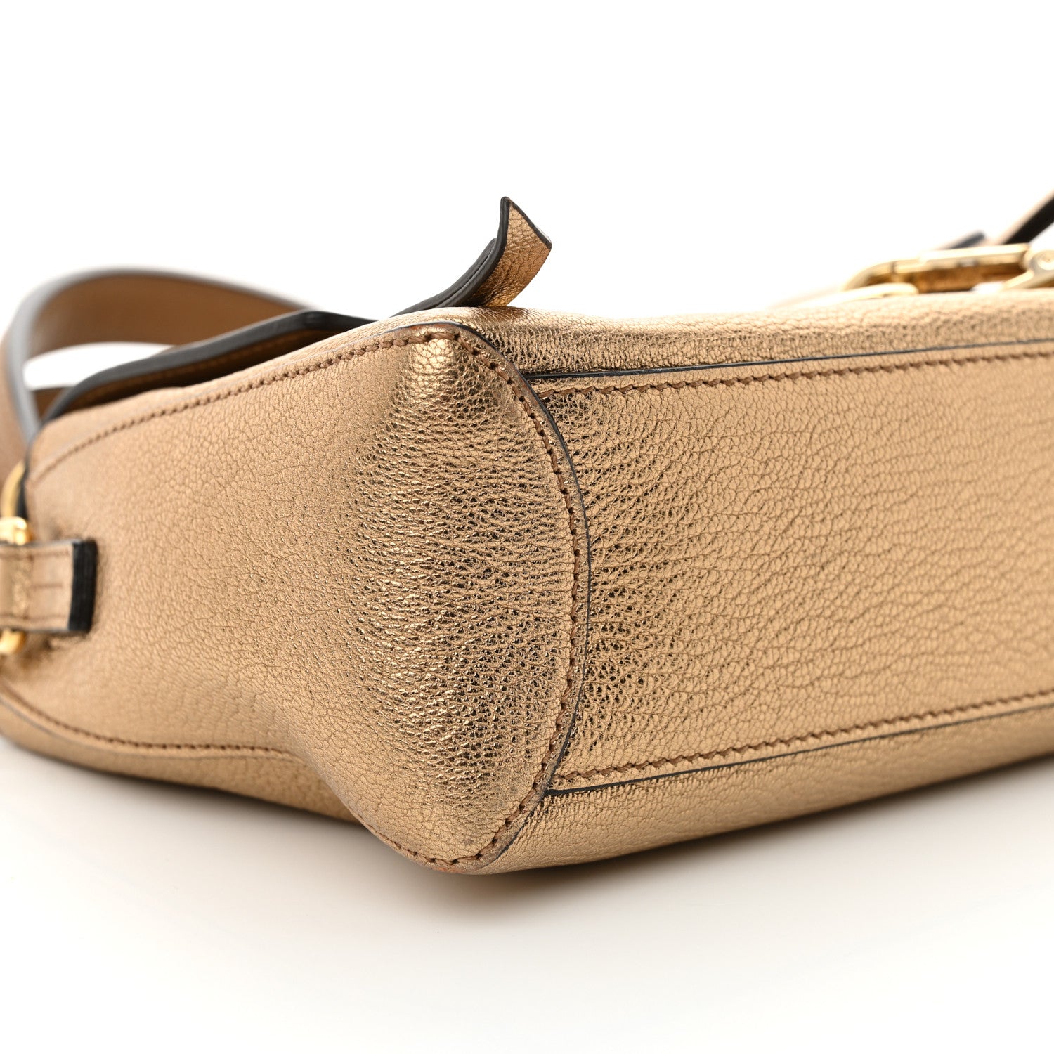 Chloe Metallic Calfskin Mini Faye Day Shoulder Bag Gold 9 of 10