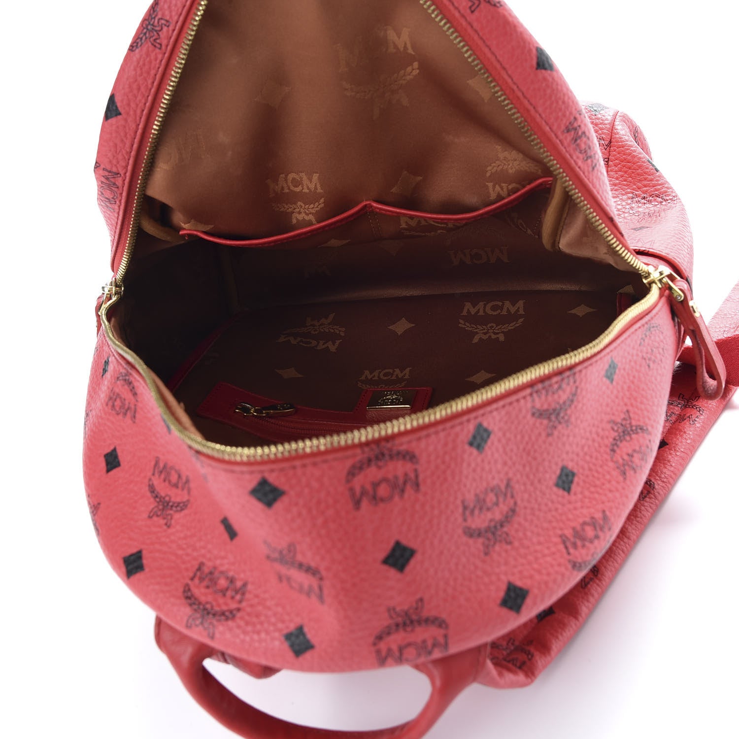 MCM Visetos Studded Small Stark London Olympic Backpack Corail 4 of 8