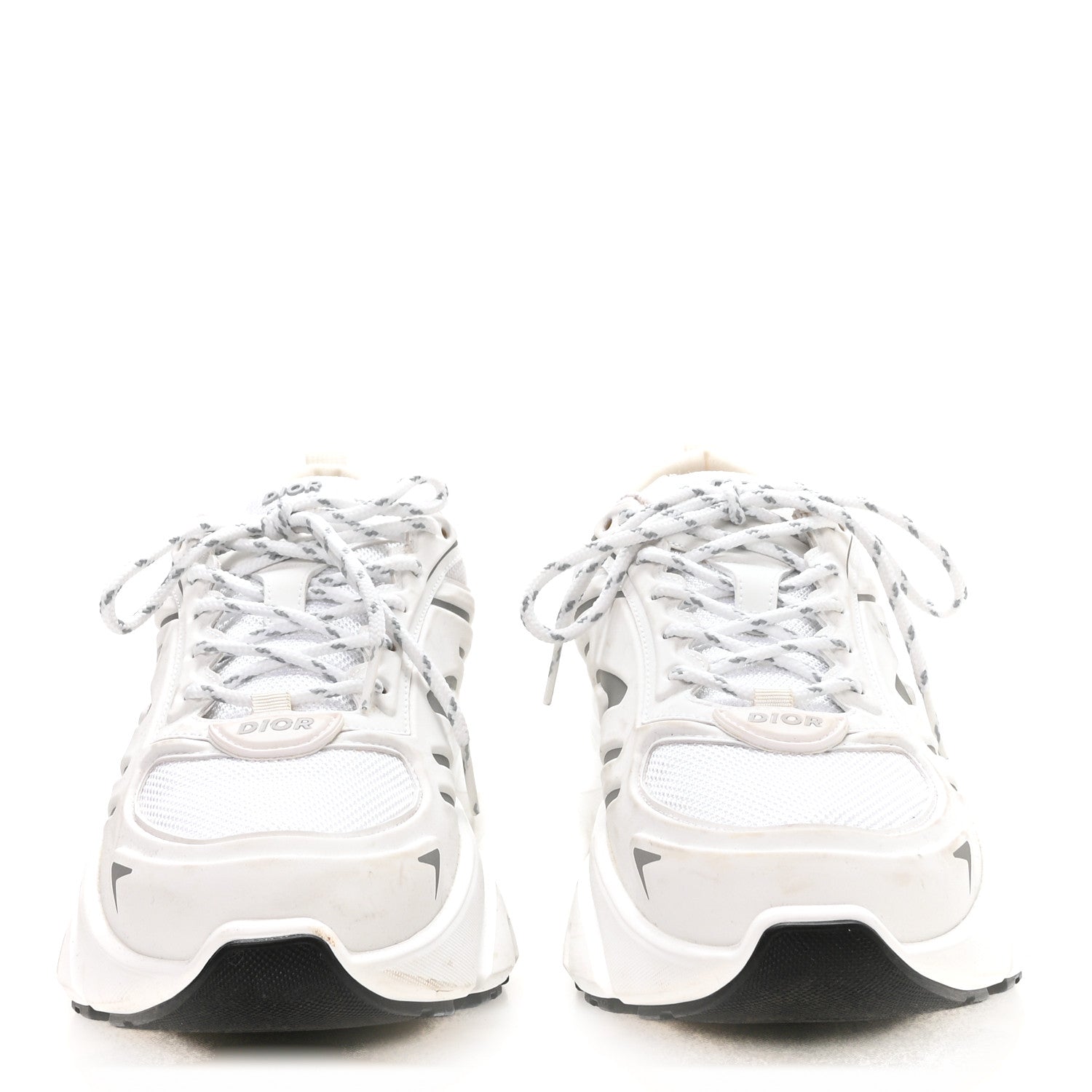 Christian Dior Technical Mesh Calfskin Mens B30 Sneakers 44.5 White Light Grey 3 of 9