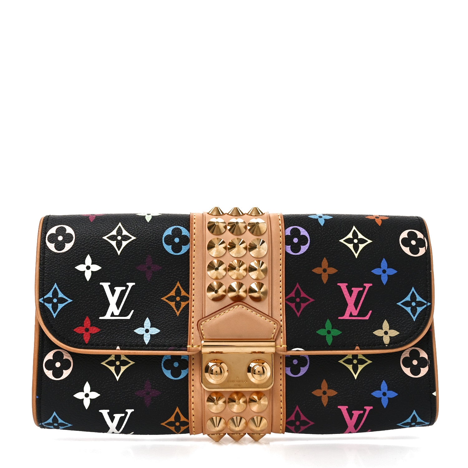 Louis Vuitton Monogram Multicolor Courtney Clutch Black 1 of 8
