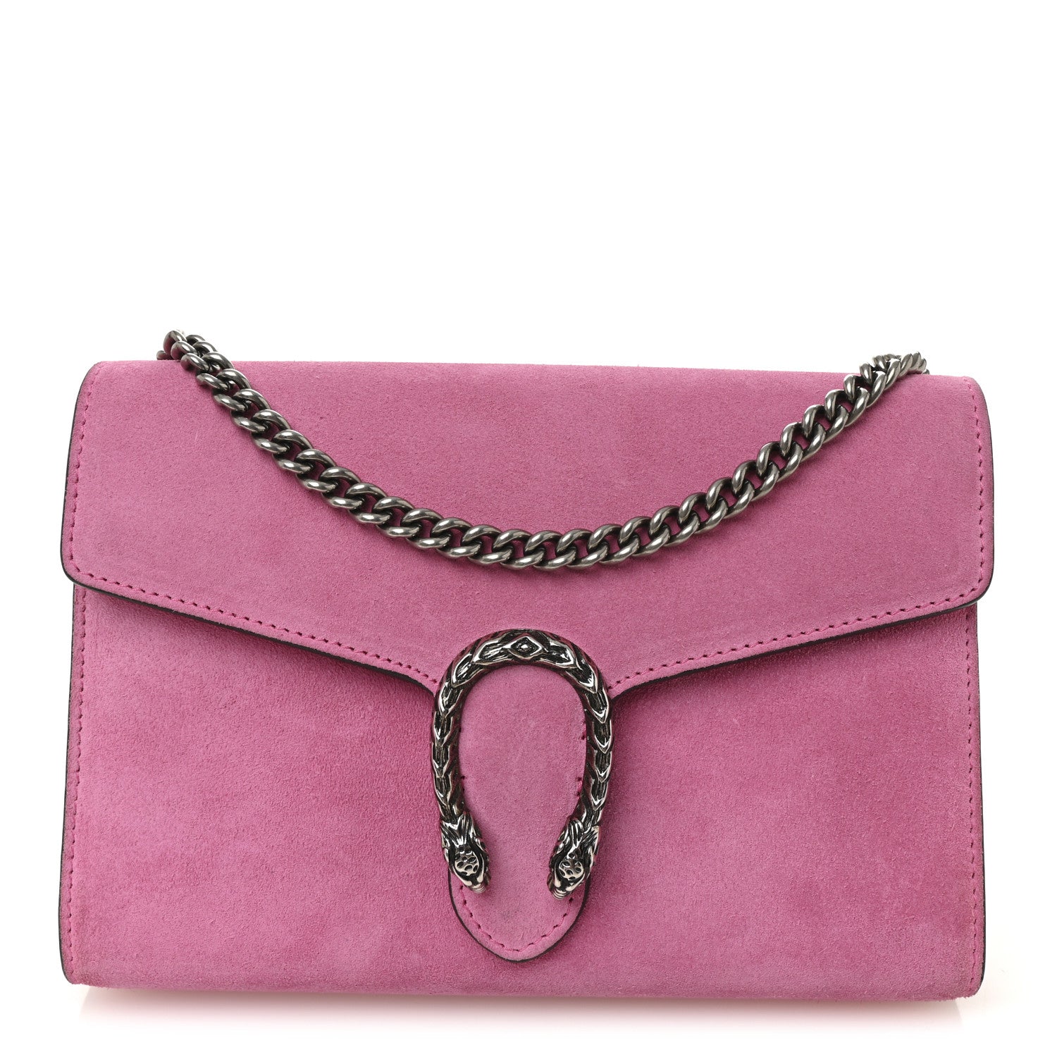 Gucci Suede Mini Dionysus Chain Wallet Pink Tropical Flower 1 of 10