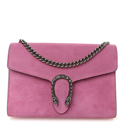 Gucci Suede Mini Dionysus Chain Wallet Pink Tropical Flower 1 of 10