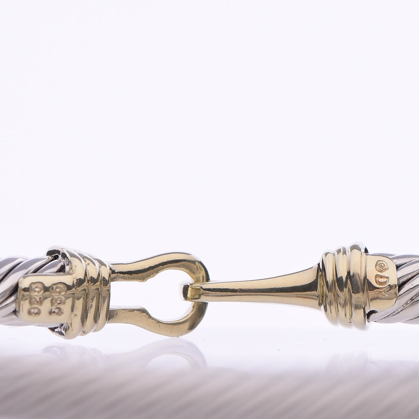 Sterling Silver 14K Yellow Gold 5mm Cable Classic Buckle Bracelet