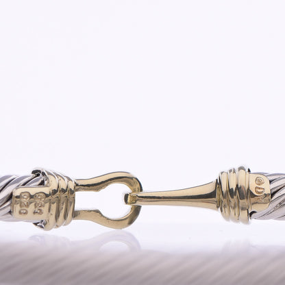 David Yurman Sterling Silver 14K Yellow Gold 5mm Cable Classic Buckle Bracelet 4 of 5