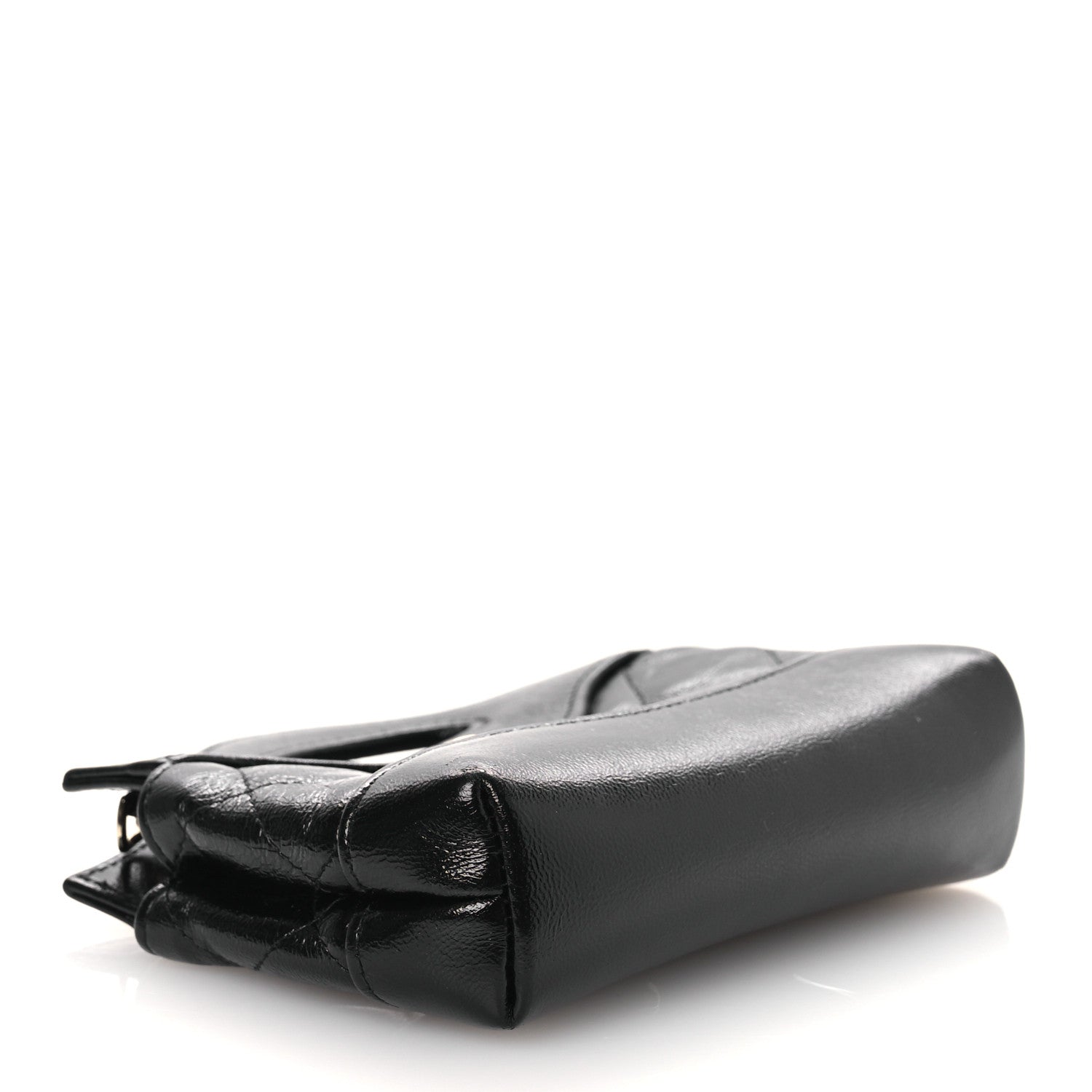 Chanel Shiny Lambskin Quilted Micro 31 Clutch With Chain Black 4 of 11