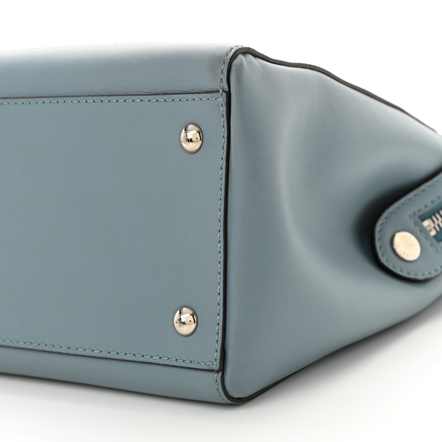 Fendi Vitello Baltico Dolce DotCom Satchel Blue 11 of 16