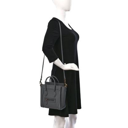 Celine Baby Drummed Calfskin Nano Luggage Kohl 2 of 11