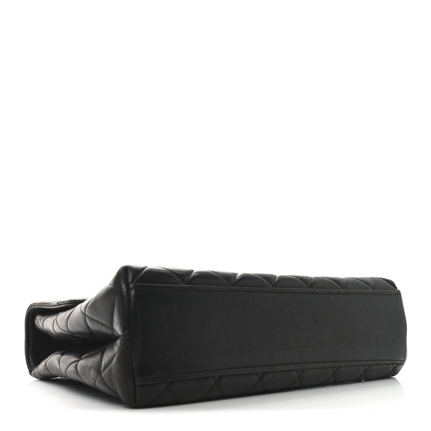Lambskin Quilted Medium Kelly Flap Bag Black