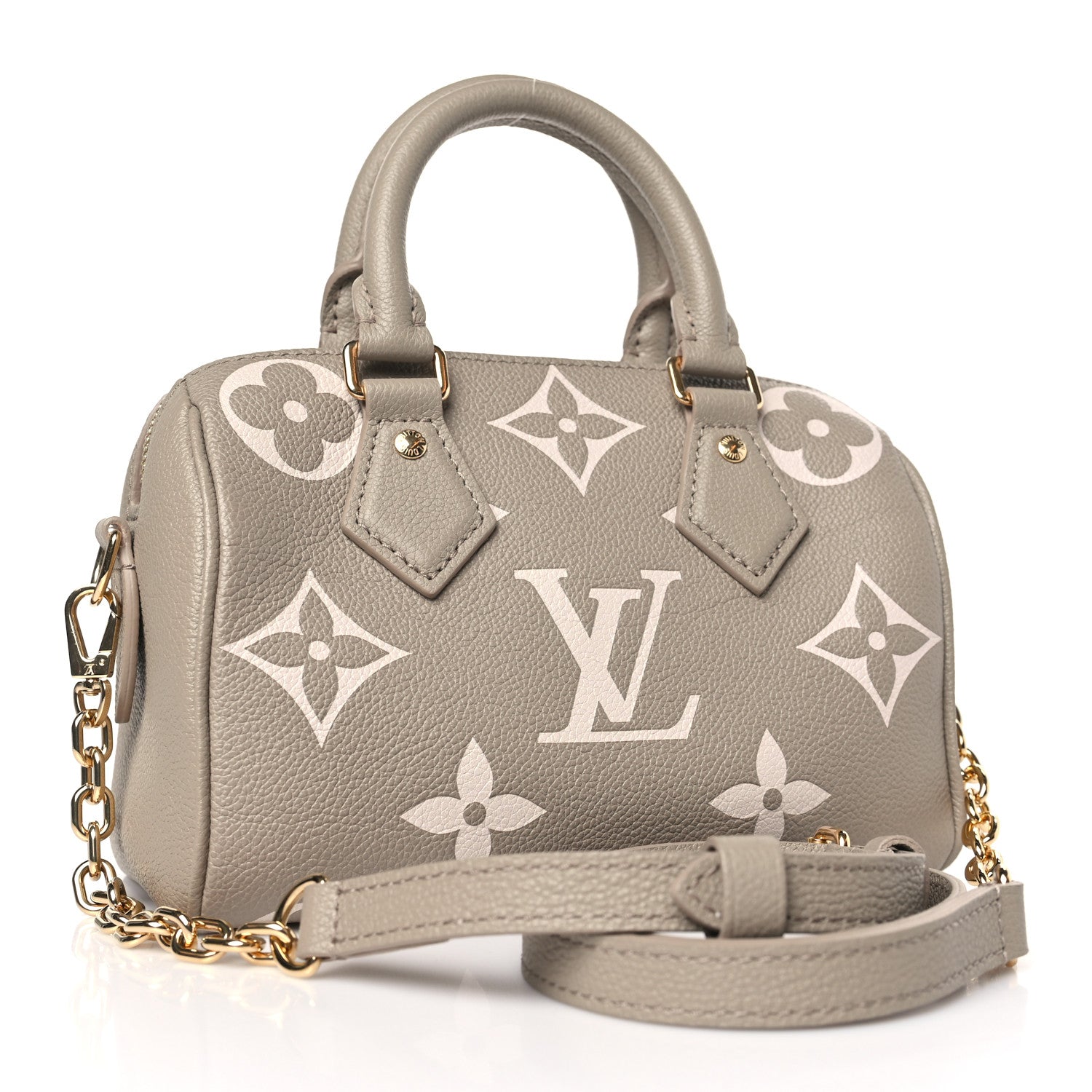 Louis Vuitton Empreinte Monogram Giant Speedy Bandouliere 20 Creme Beige 3 of 8