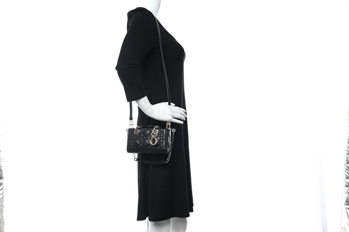 Lambskin Cannage Micro Lady D-Joy Black