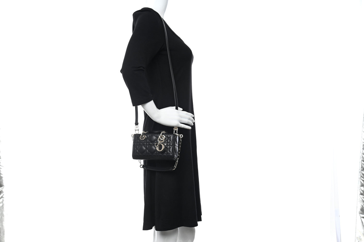 Christian Dior Lambskin Cannage Micro Lady D-Joy Black 2 of 9