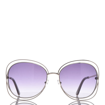 Chloe Oversize Round Carlina Sunglasses CE119S Gold Grey Metallic 3 of 7