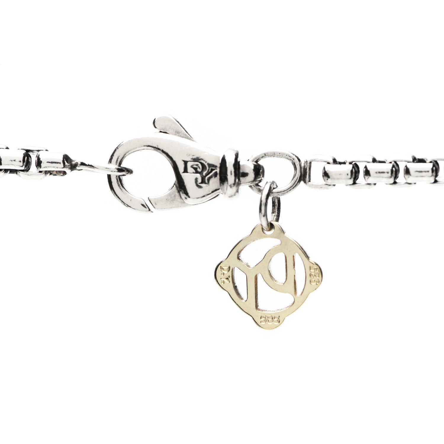 David Yurman Sterling Silver 14K Yellow Gold 3.6mm Medium Box Chain Necklace 72" 4 of 4