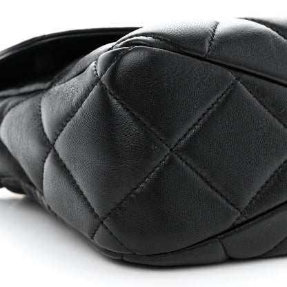Chanel Lambskin Quilted Top Handle Flap Black 10 of 12
