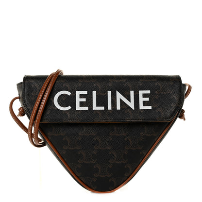 Celine Triomphe Canvas Triangle Crossbody Bag Tan 2 of 21