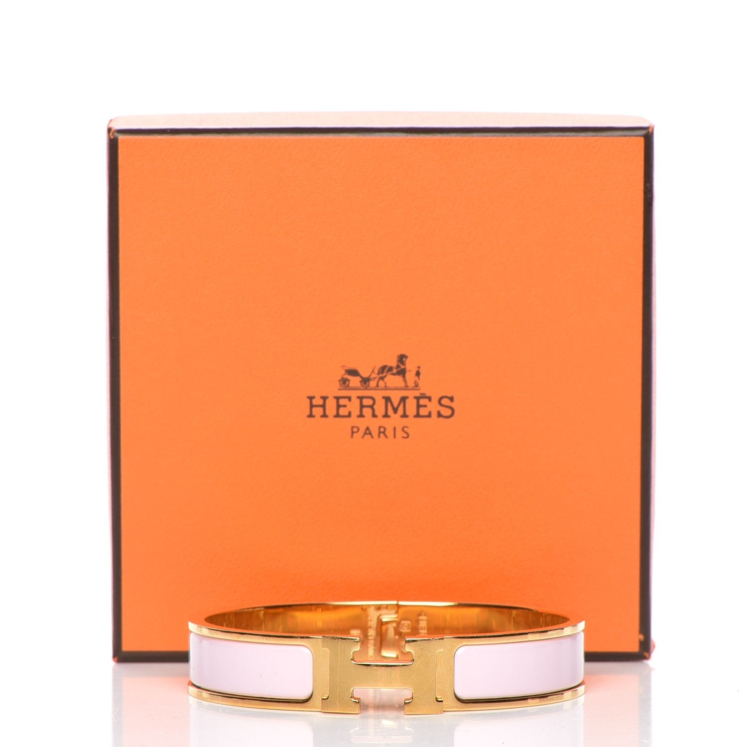 Hermes Enamel Narrow Clic Clac H Bracelet GM Rose Dragee 5 of 5