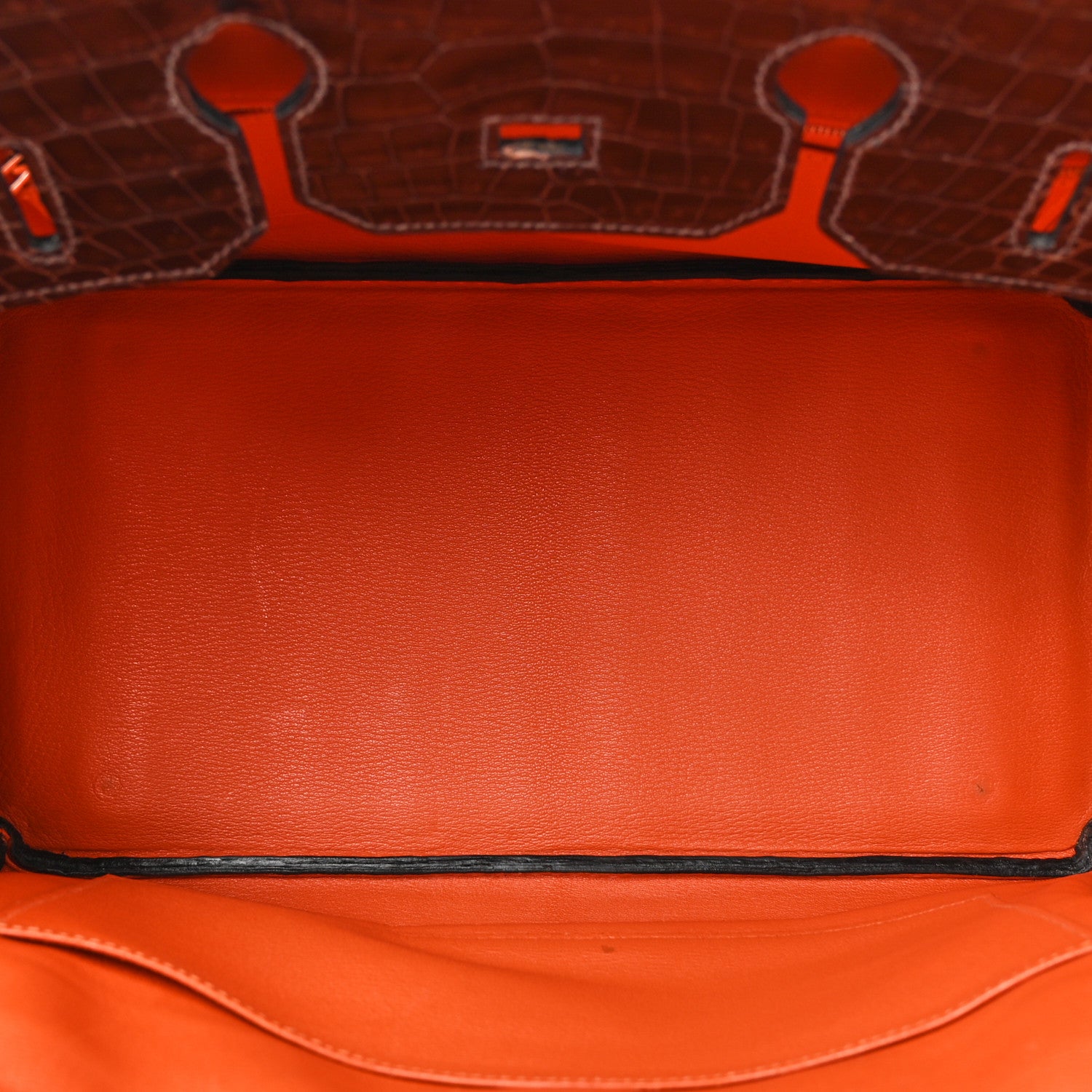 Hermes Shiny Porosus Crocodile Birkin 35 Havane Orange 5 of 23