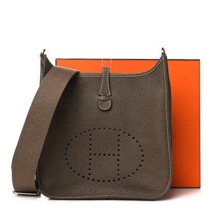 Hermes Taurillon Clemence Evelyne III PM Etoupe 10 of 10