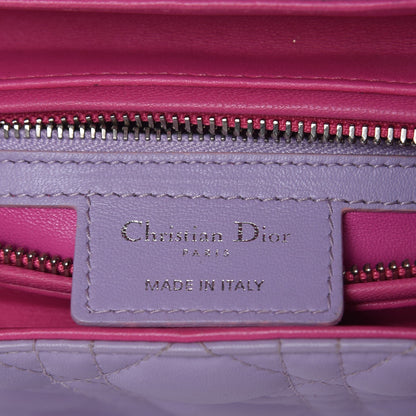 Christian Dior Lambskin Cannage Medium Bi-Color Lady Dior Pink Purple 7 of 17
