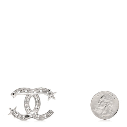 Chanel Crystal Starfall CC Brooch Silver 2 of 3