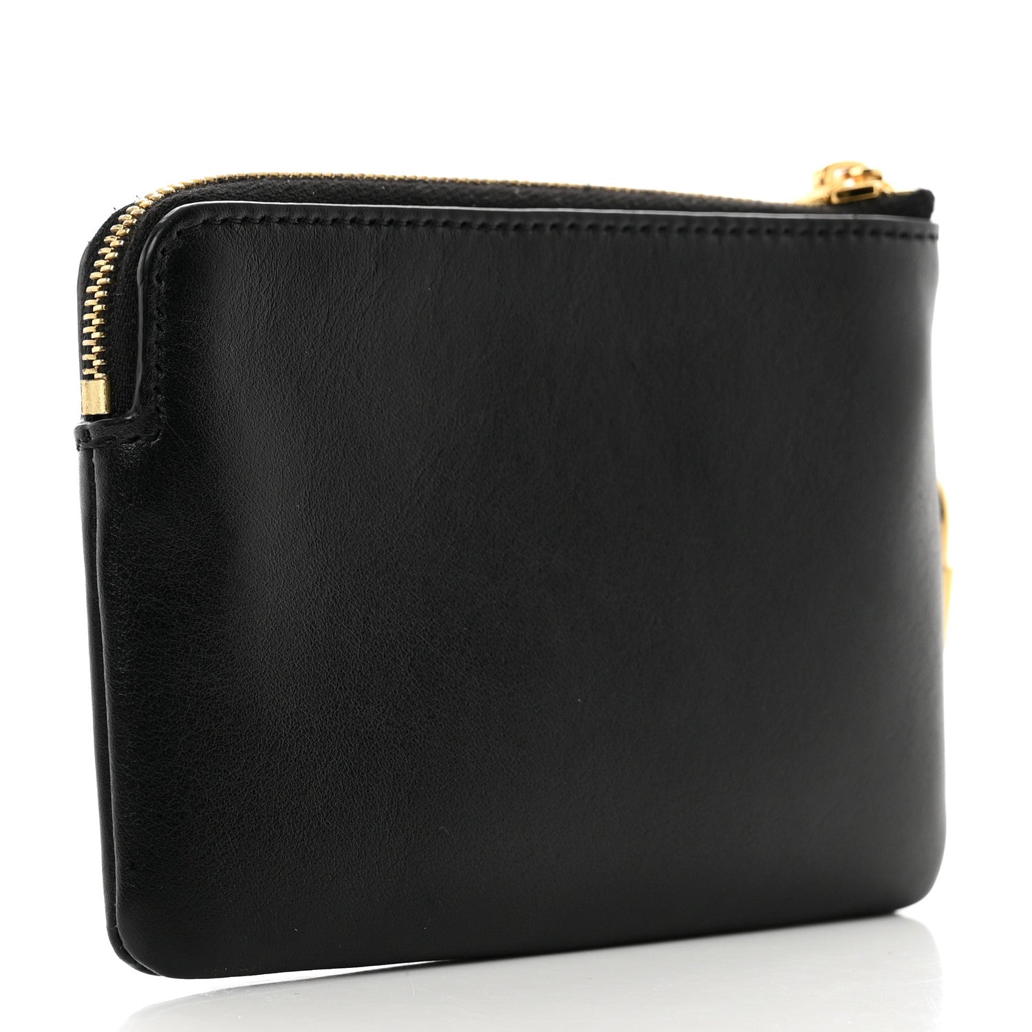 Celine Smooth Calfskin Cuir Triomphe Coin and Card Pouch With Hook Black 3 of 6