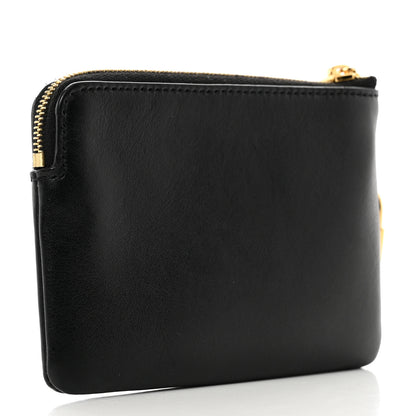 Celine Smooth Calfskin Cuir Triomphe Coin and Card Pouch With Hook Black 3 of 6