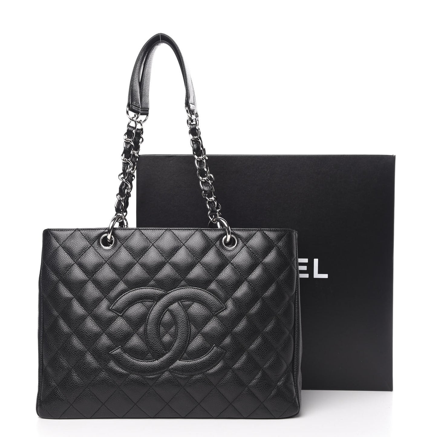 Caviar Quilted Grand Shopping Tote GST Black