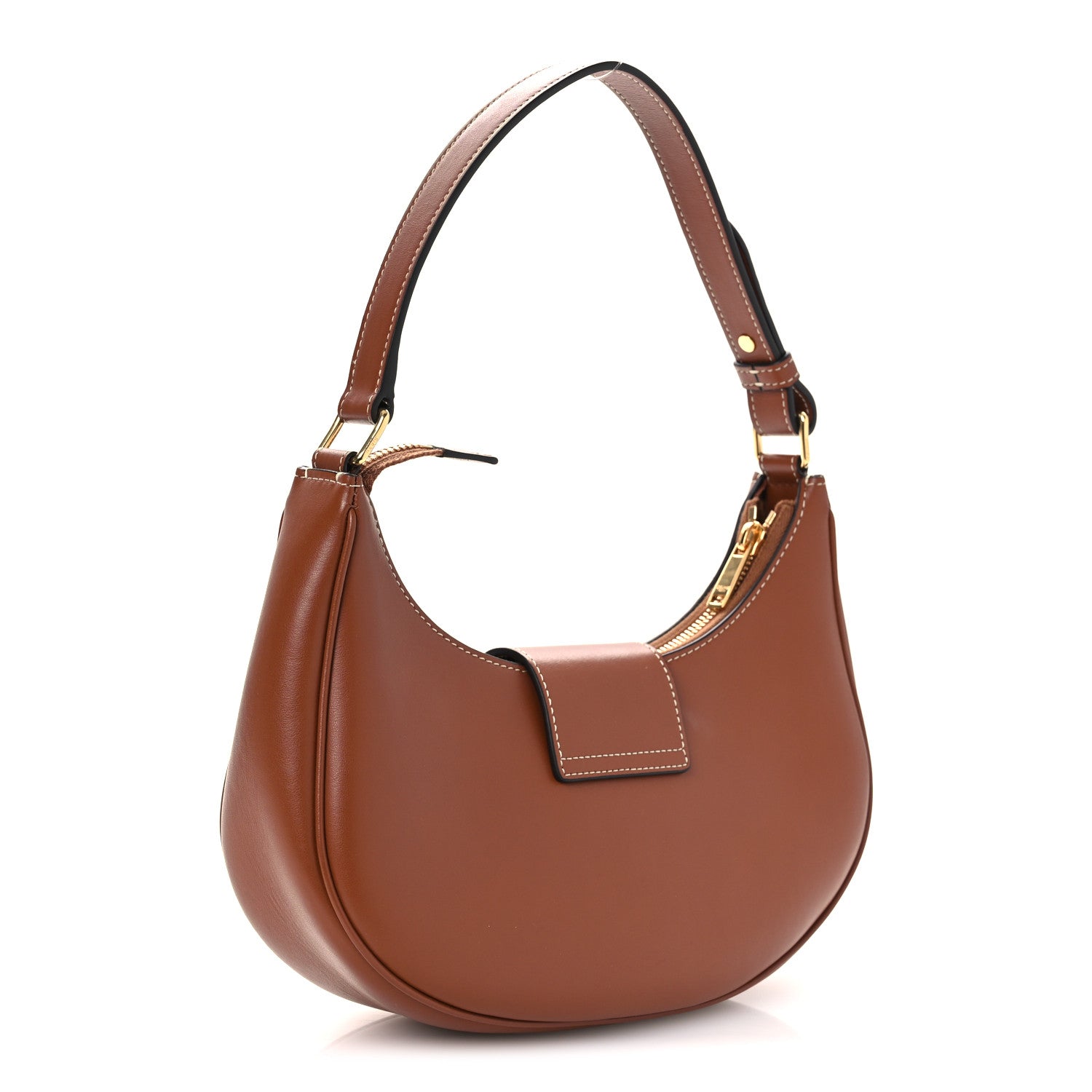 Celine Smooth Calfskin Medium Strap Ava Triomphe Shoulder Bag Tan 3 of 12