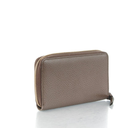 Gucci Dollar Calfskin Bi-Color Medium Swing Zip Around Wallet Grey Field Soft Pink 3 of 7