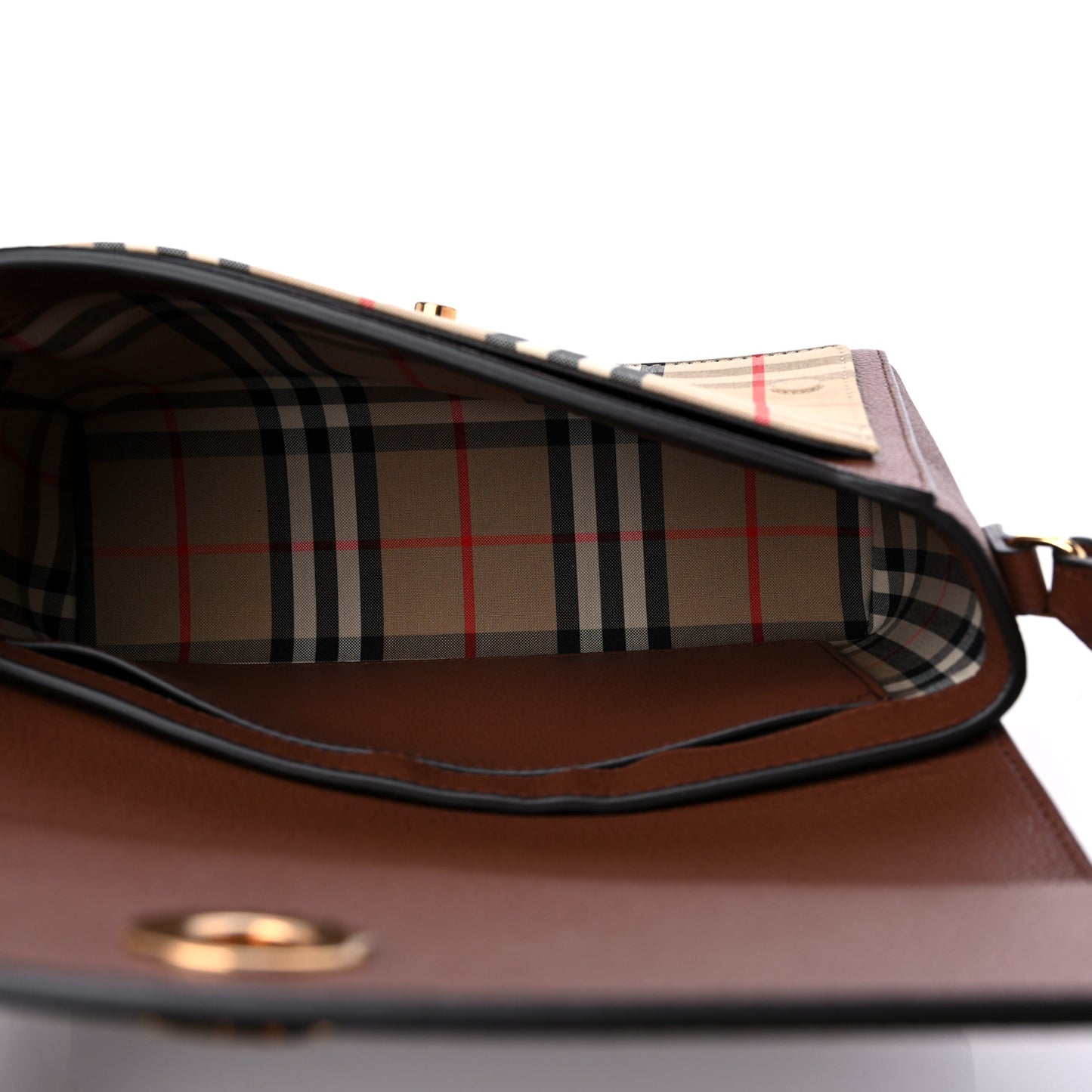 Calfskin Vintage Check Note Crossbody Bag Tan
