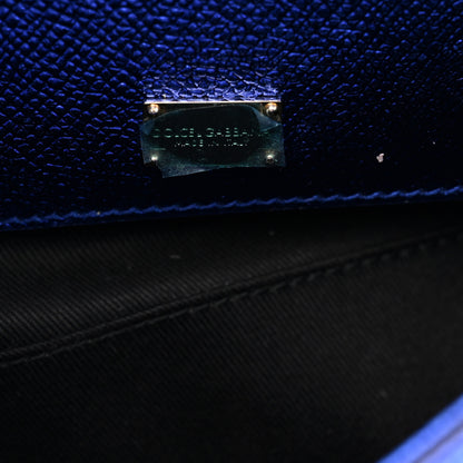 Dolce & Gabbana Metallic Dauphine Small Miss Sicily Satchel Blue 7 of 11
