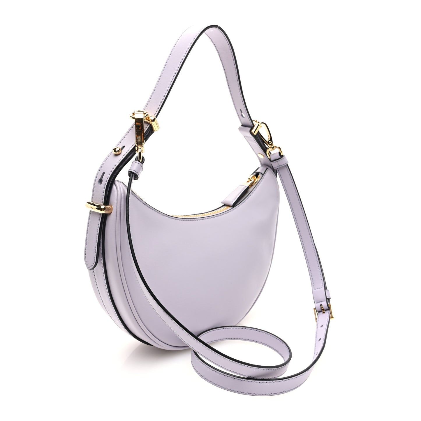 Soft Calfskin Arque Shoulder Bag Glicine