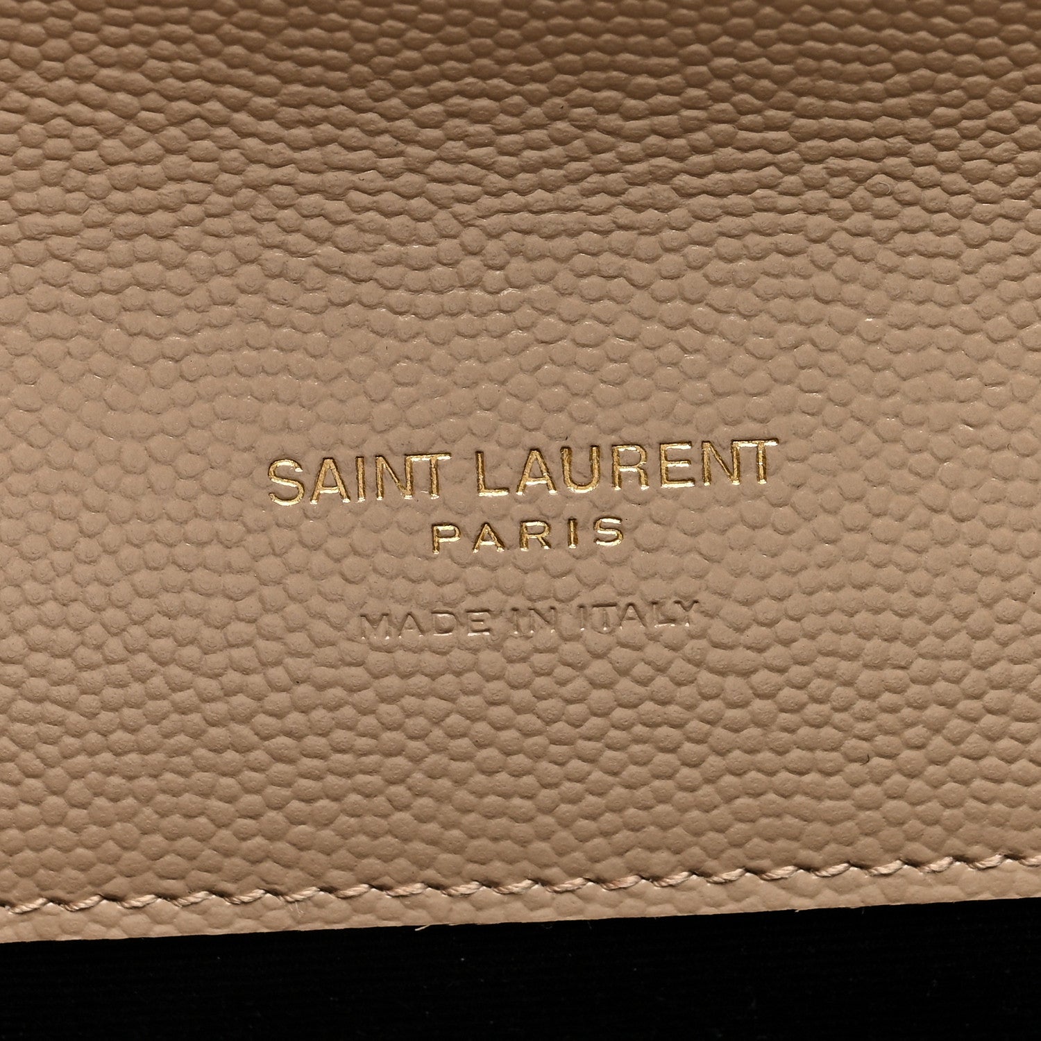 Saint Laurent Grain De Poudre Textured Mixed Matelasse Triquilt Monogram Clutch Dark Beige 6 of 6