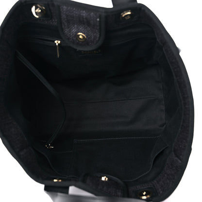 Chanel Woven Straw Raffia Large Deauville Tote Black 5 of 13