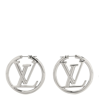 Louis Vuitton Palladium Louise Hoop Earrings Silver 1 of 4