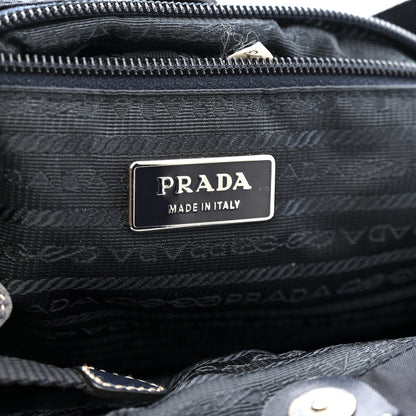 Prada Nylon Vela Drawstring Shopping Tote Navy 6 of 10