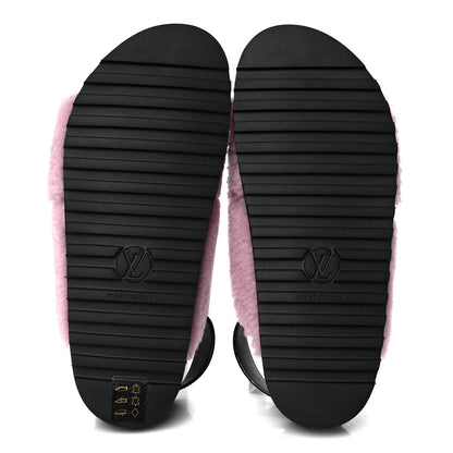 Louis Vuitton Shearling Paseo Sandals 38 Pink 5 of 8