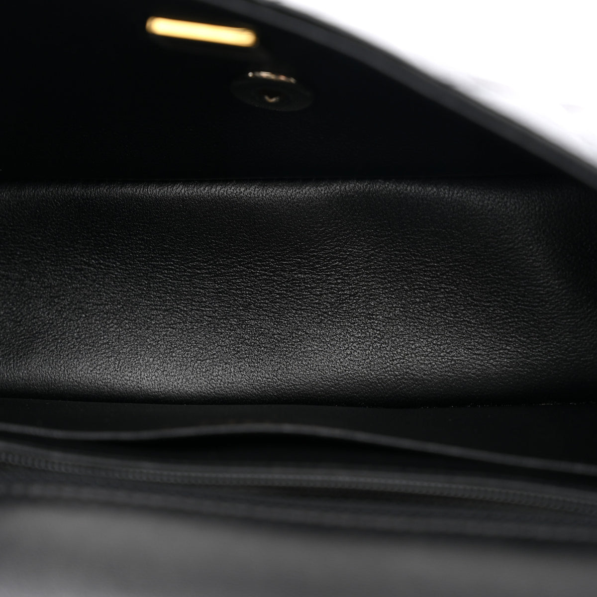 Lambskin Quilted Mini Rectangular Flap Black