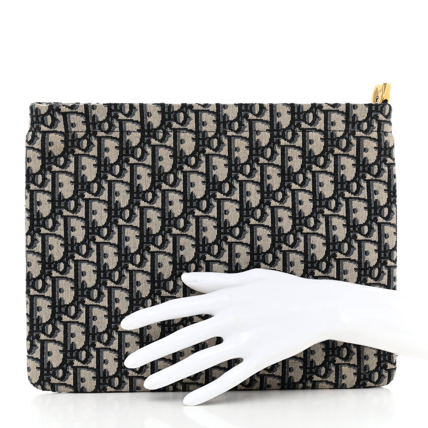 Oblique Zipped Pouch Clutch