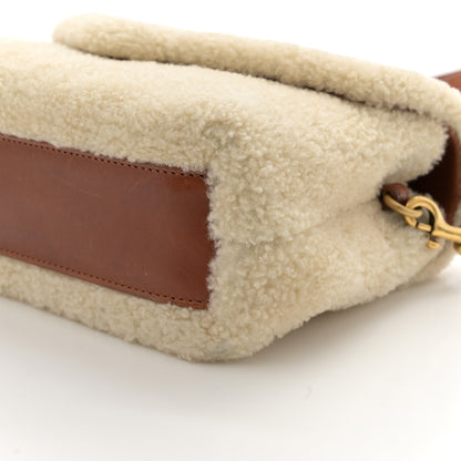 Saint Laurent Shearling Toy Loulou Shoulder Bag Natural 10 of 12