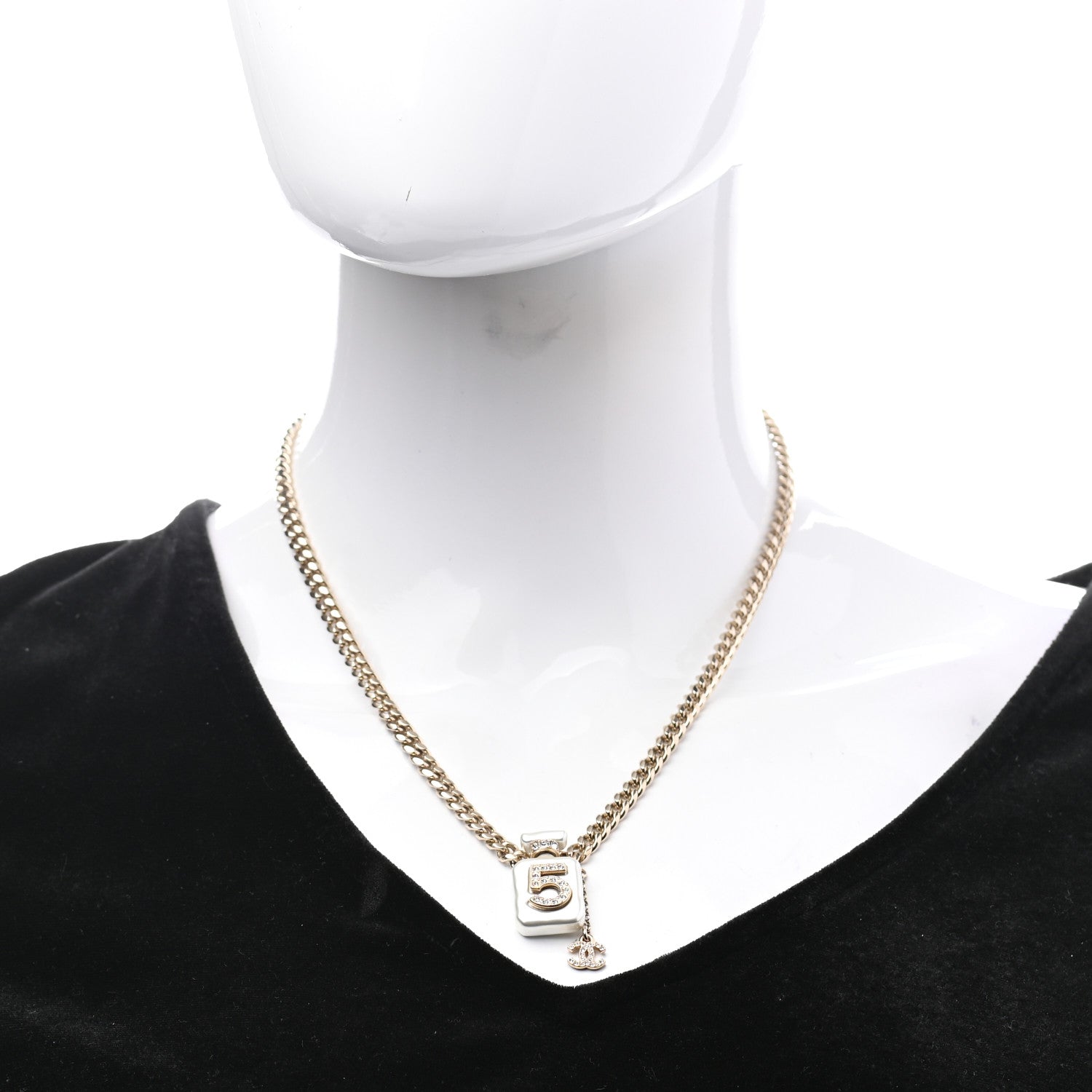 Chanel Resin Crystal CC No 5 Perfume Bottle Necklace 2 of 6