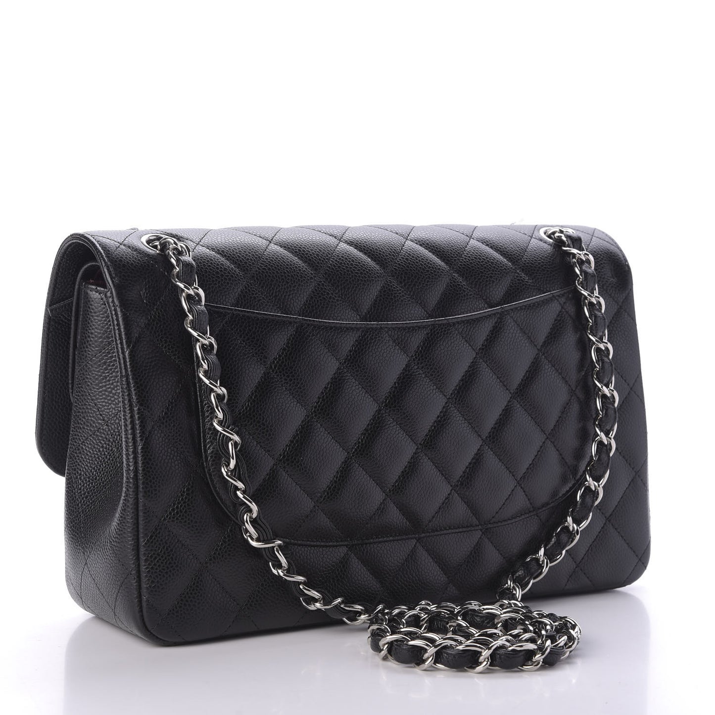 Caviar Quilted Jumbo Double Flap Black